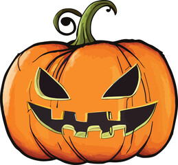 Minimalist hand drawn Halloween pumpkin illustration, Halloween pumpkin vector design
