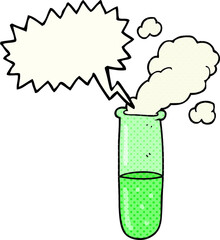 comic book speech bubble cartoon science test tube