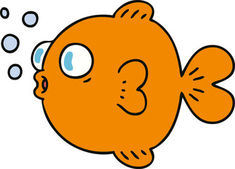 Fototapeta premium quirky hand drawn cartoon fish