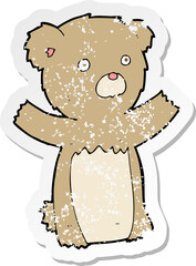 retro distressed sticker of a cartoon teddy bear