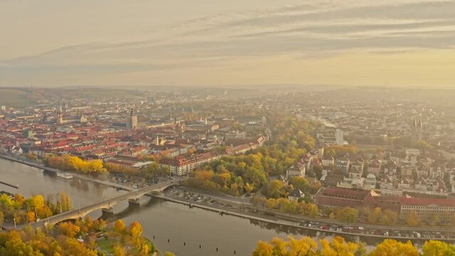 Aeriel view of the city Wurzburg in Germany