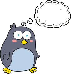 thought bubble cartoon penguin