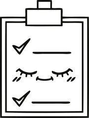 line drawing cartoon check list