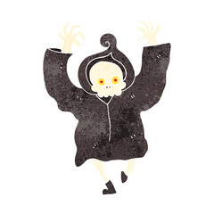 retro cartoon dancing death skeleton