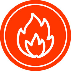simple flame circular icon