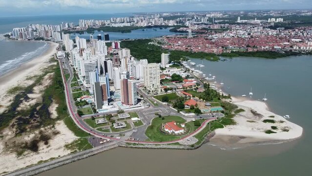 Praia Bairro Ponta dAreia Da Areia Litoral Sao Luis Maranhao Nordeste Pradios Imobiliario Construcao Arquitetura Paisagem Engenharia Vista Aerea Turismo Viagem Viajar Lagoa Lagoa Jansen Drone