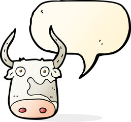 cartoon cow with speech bubble