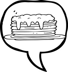 speech bubble cartoon pancake stack
