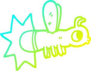 cold gradient line drawing cartoon glow bug