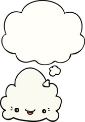 cartoon cloud and thought bubble