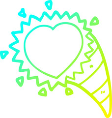 cold gradient line drawing cartoon love heart symbol