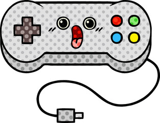 comic book style cartoon game controller