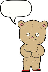 cartoon teddy bear with speech bubble