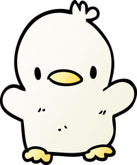 cartoon doodle baby duck