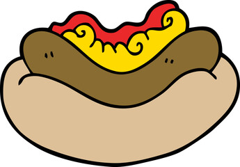 cartoon doodle of a hotdog