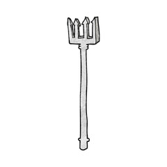 textured cartoon devil fork