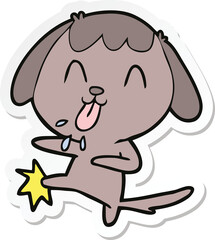 sticker of a cute cartoon dog