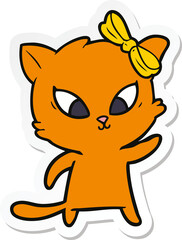 sticker of a cartoon cat