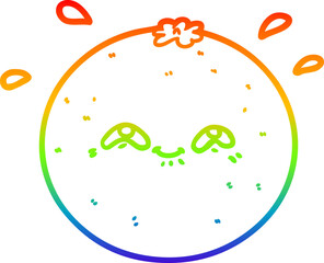 rainbow gradient line drawing cartoon orange