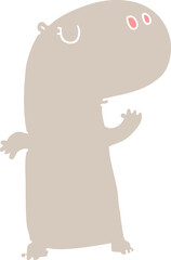 flat color style cartoon hippopotamus