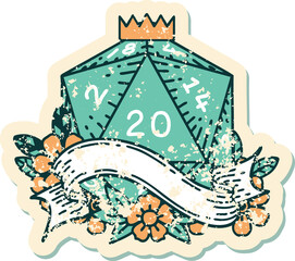 natural twenty D20 dice roll illustration