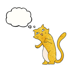 thought bubble textured cartoon cat