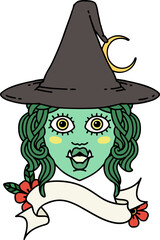 half orc witch character face illustration