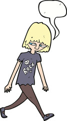 cartoon teenager with speech bubble
