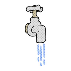 cartoon running faucet