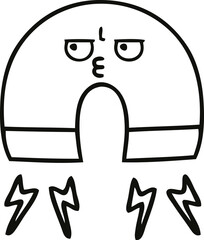 line drawing cartoon magnet