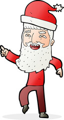 cartoon hipster santa claus