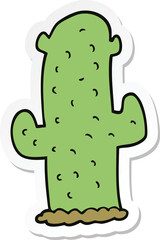 sticker of a cartoon cactus
