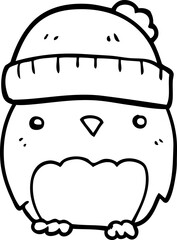 cute cartoon owl in hat