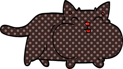cartoon doodle fat cat