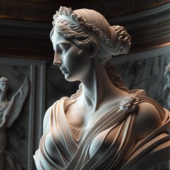 Generative Ai statue of Ancient Greek woman
