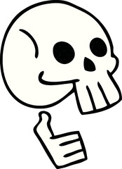 quirky comic book style cartoon skull
