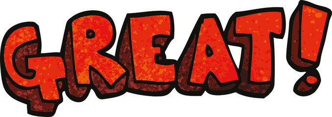 Obraz premium cartoon doodle word great