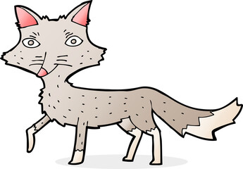 cartoon little wolf