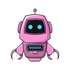 cute vector illustration robot pink design. a  modern illustration of robot design