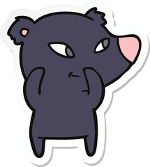 sticker of a cute cartoon bear