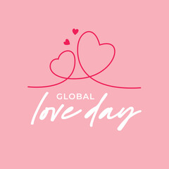 Global love day celebrations design template
