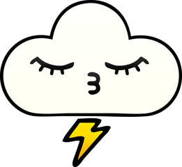 gradient shaded cartoon thunder cloud