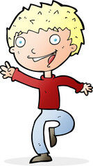 cartoon excited boy