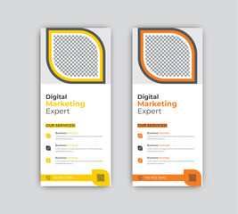 Creative digital marketing agency business rack card or dl flyer template design.