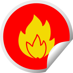 circular peeling sticker cartoon fire