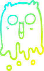 cold gradient line drawing cartoon spooky ghost