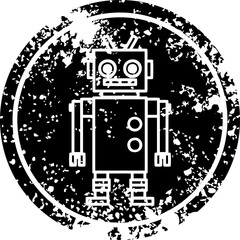 dancing robot distressed icon