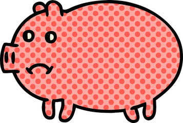 comic book style cartoon pig