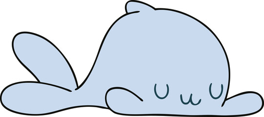 quirky hand drawn cartoon whale