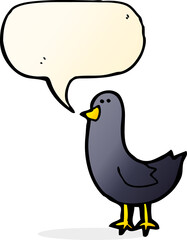 cartoon bird with speech bubble